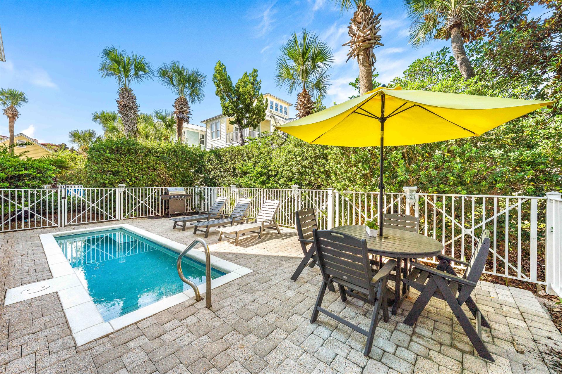 Private Pool, Shaded Sitting area and a Natural Gas Grill.