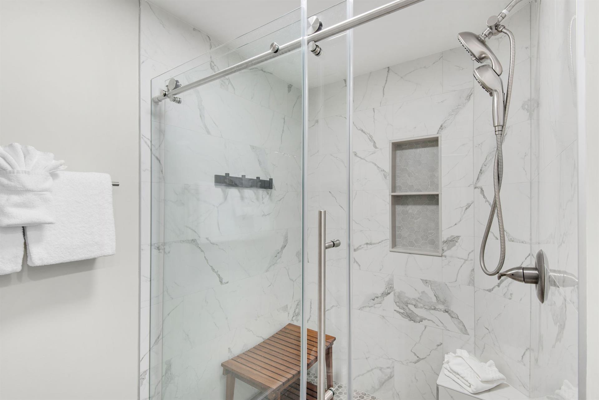 Walk in Shower in Bathroom 1