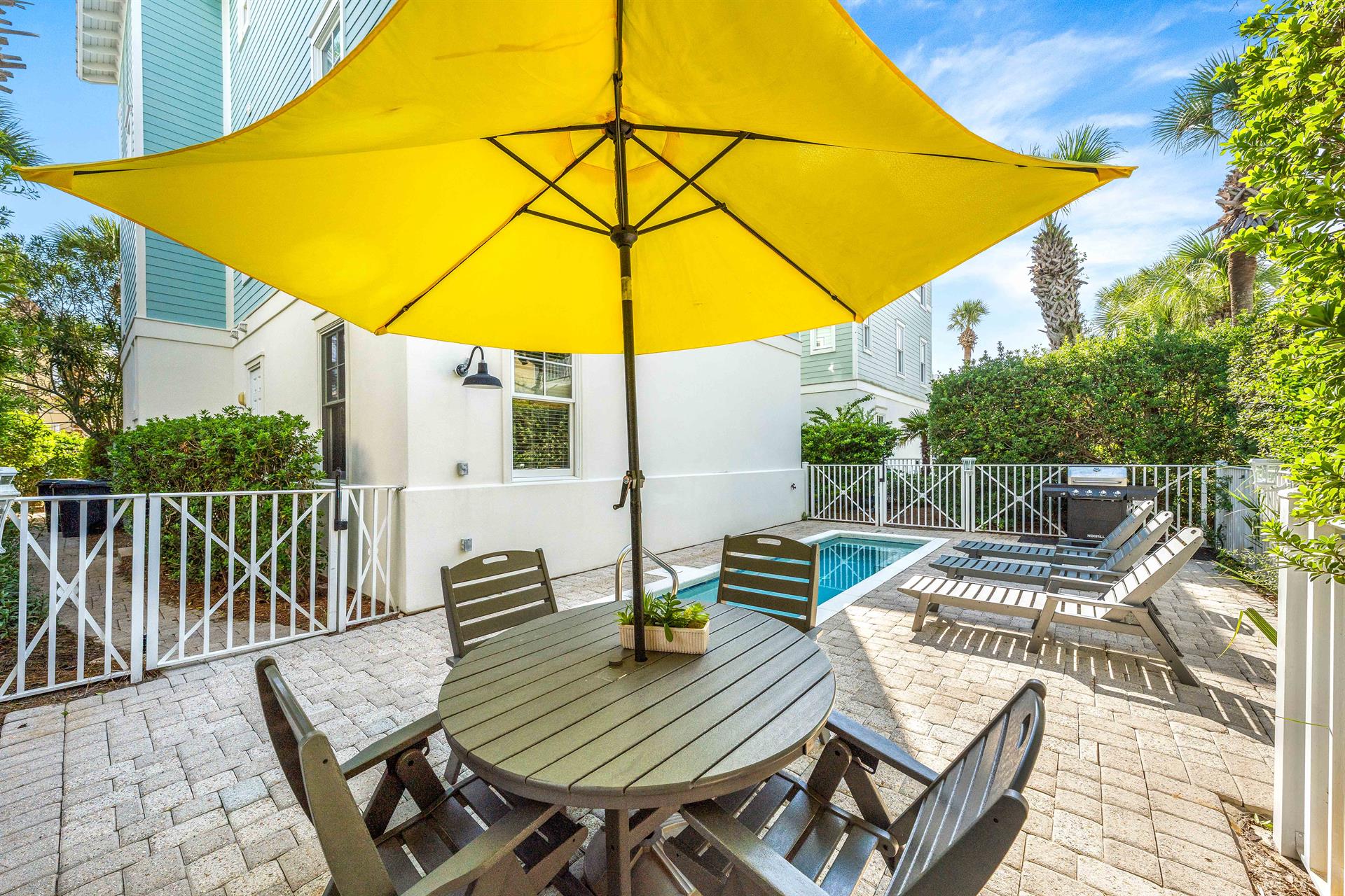 Private Pool and Seating Area