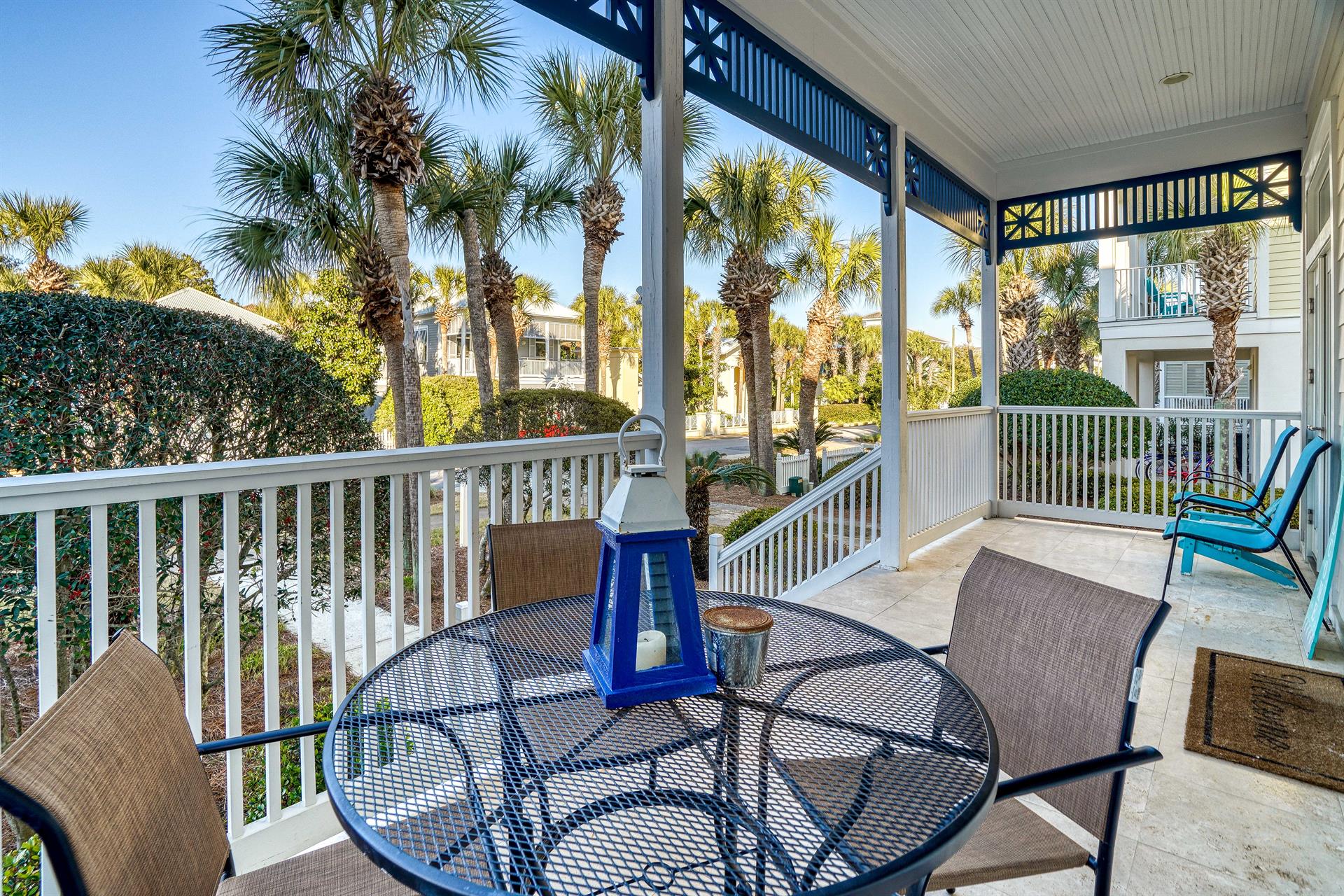 Dine under the stars or sun — this patios perfect for meals, drinks, and good vibes.  The Frangista Beach pool is just across the street.