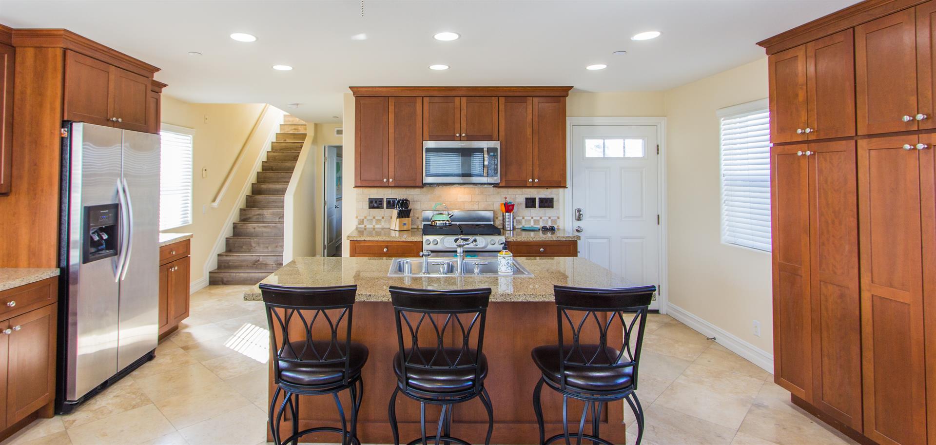Kitchen with bar seating