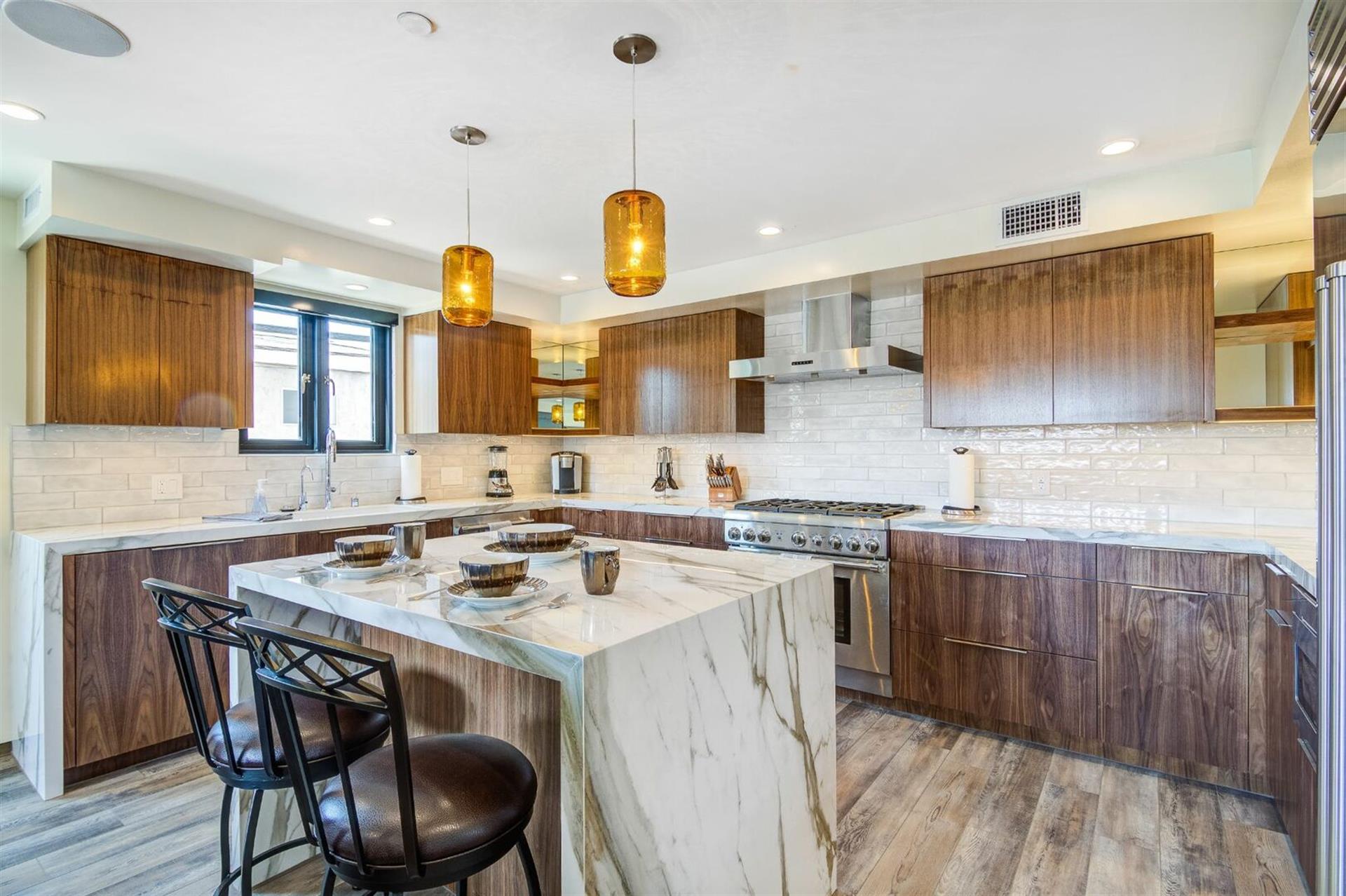 Kitchen with bar seating