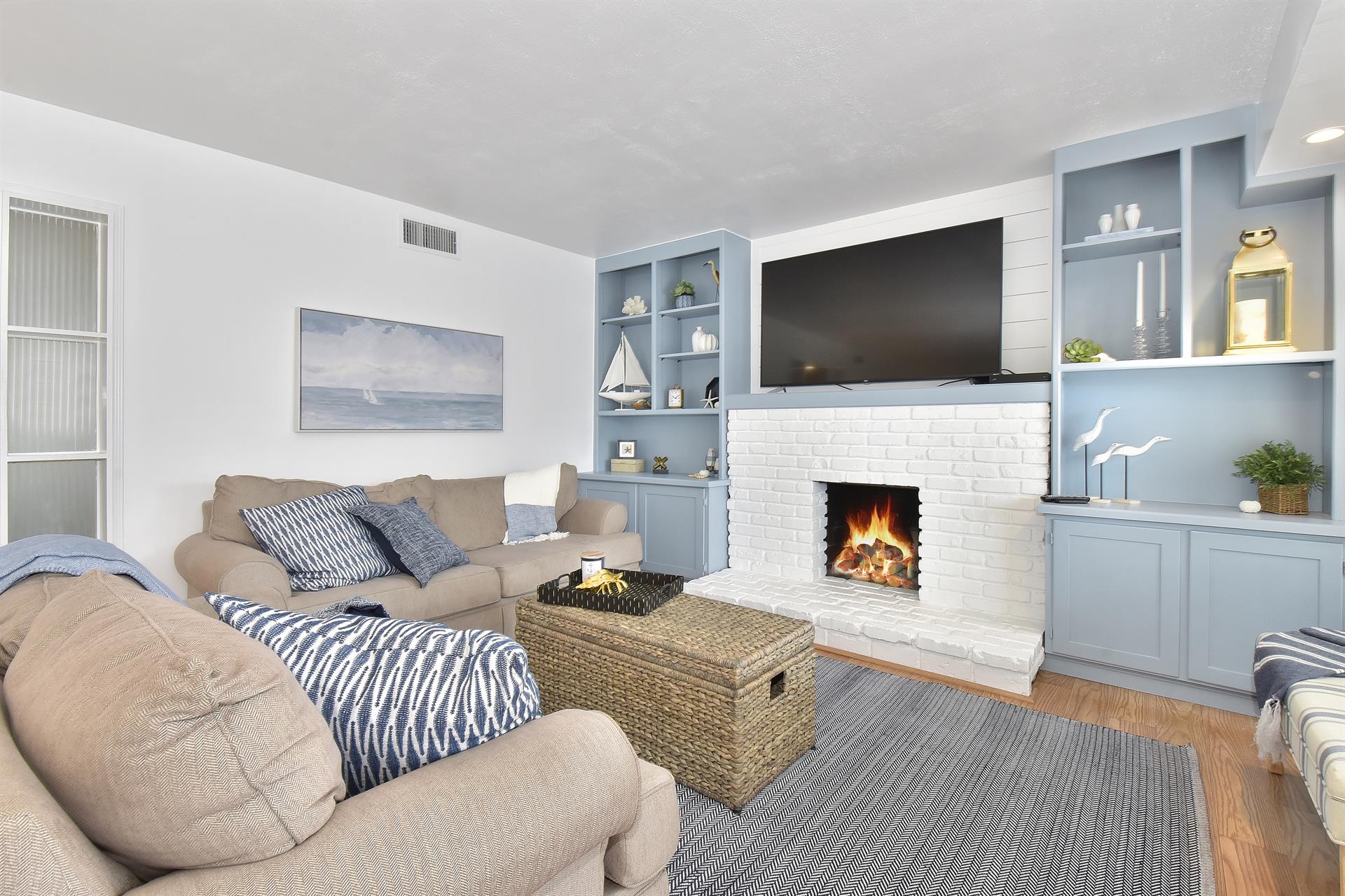 Living Room with Roku  Cable TV