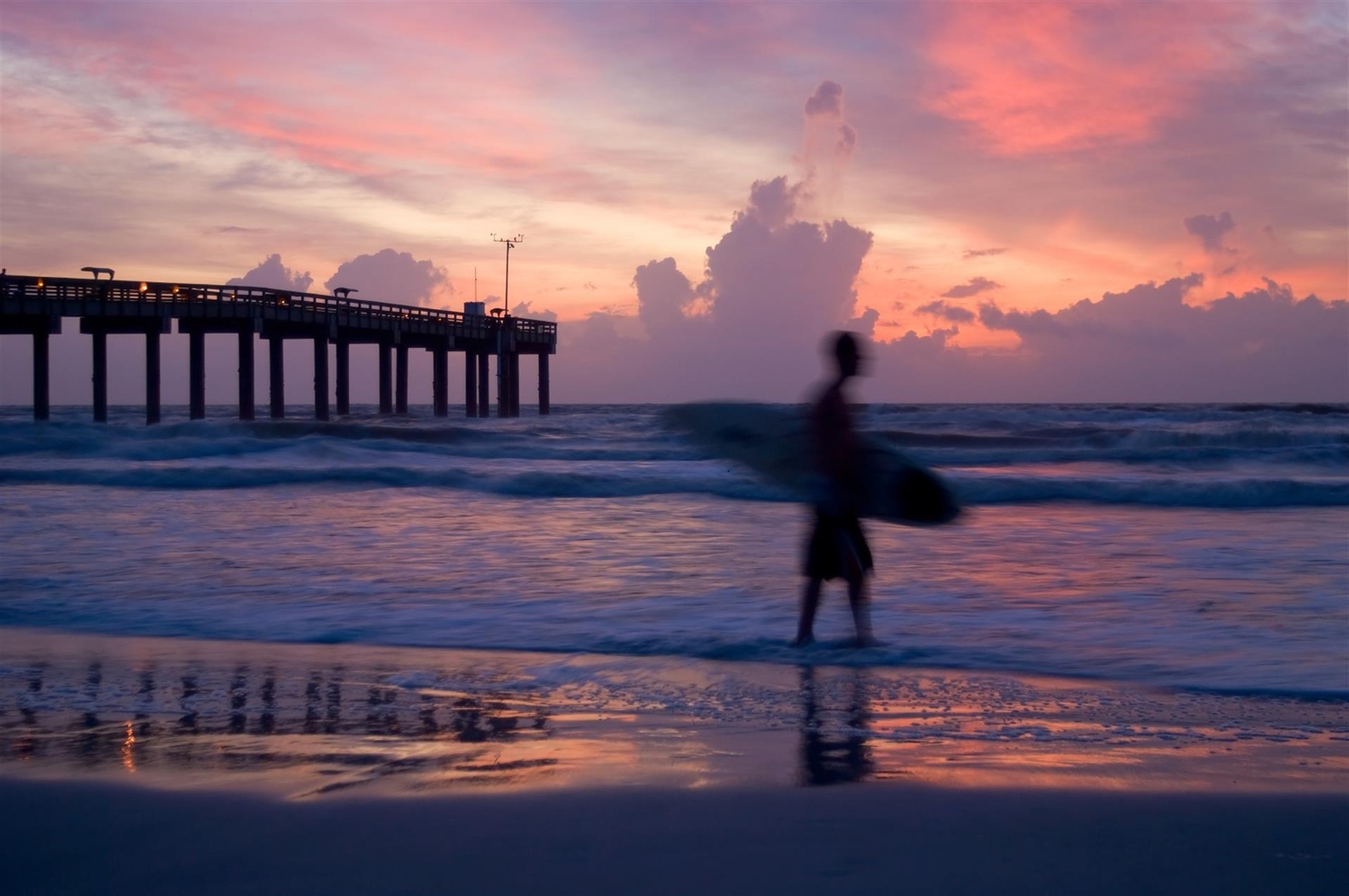 Surfer at St. Augustine Beach.Getty