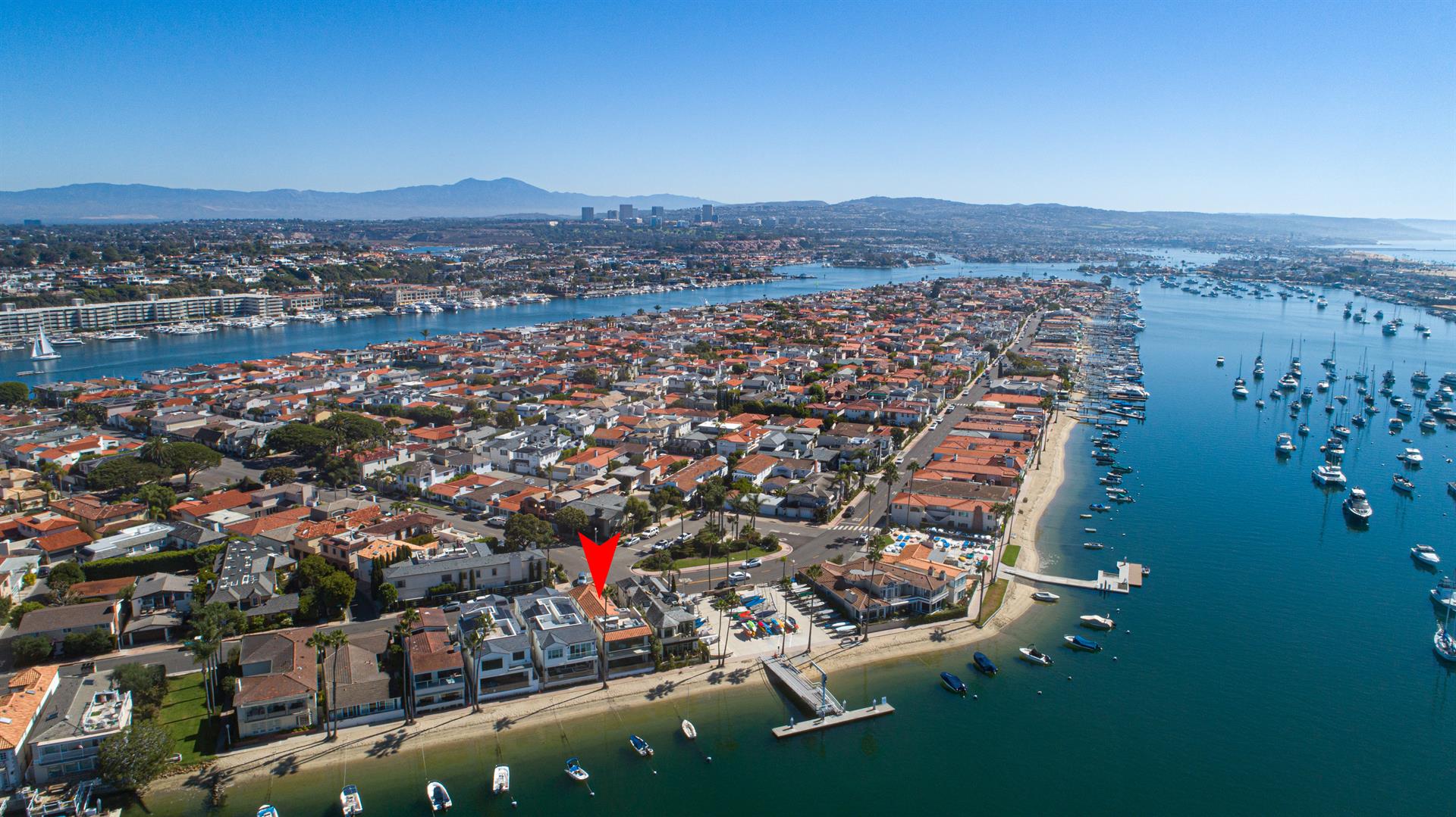 Aerial View of Via Lido with House pinpoint