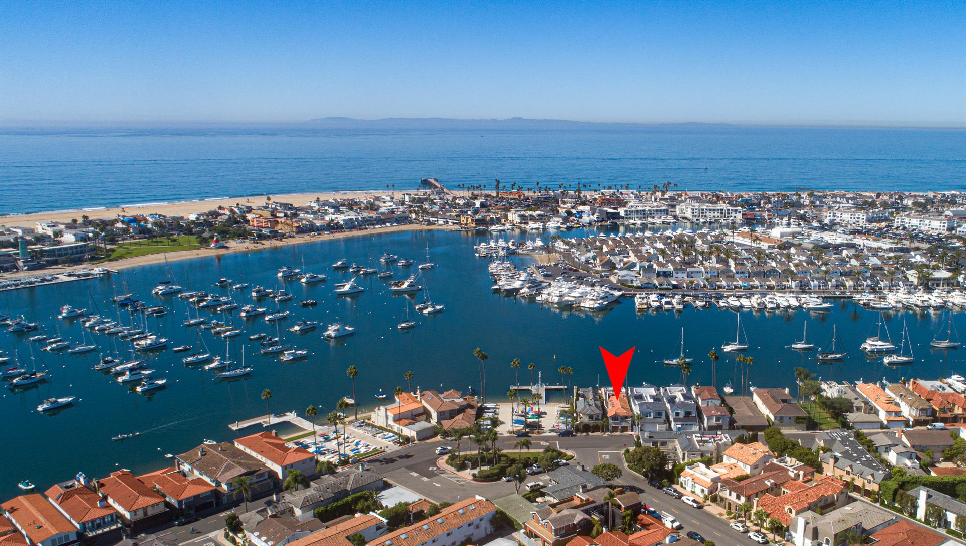 Aerial View of Via Lido with House pinpoint