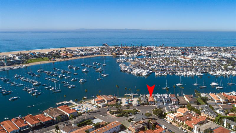 Aerial View of Via Lido with House pinpoint