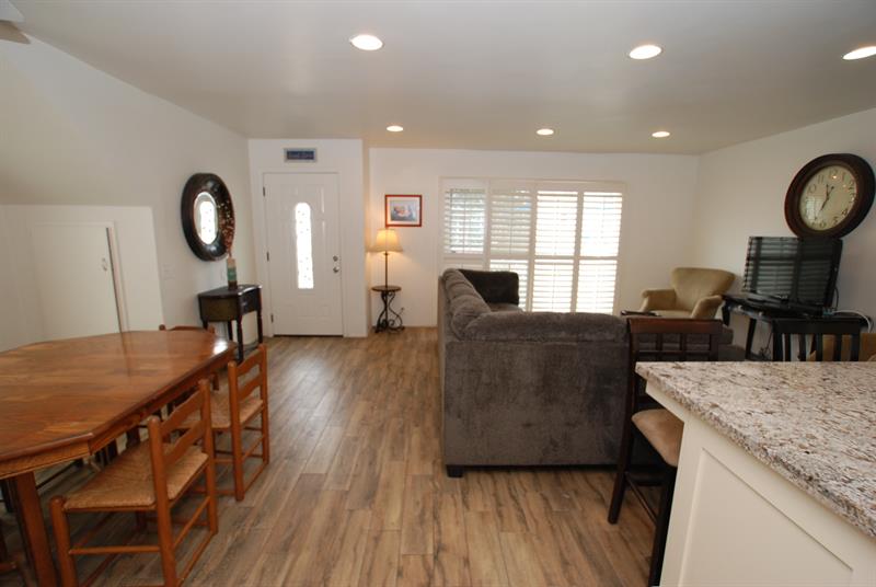 Unit A Living room and front door