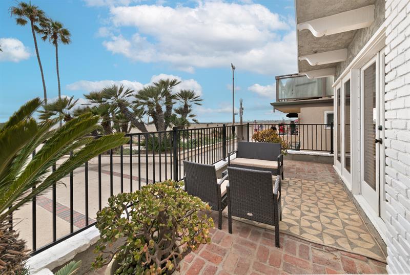 Patio seating on the strand