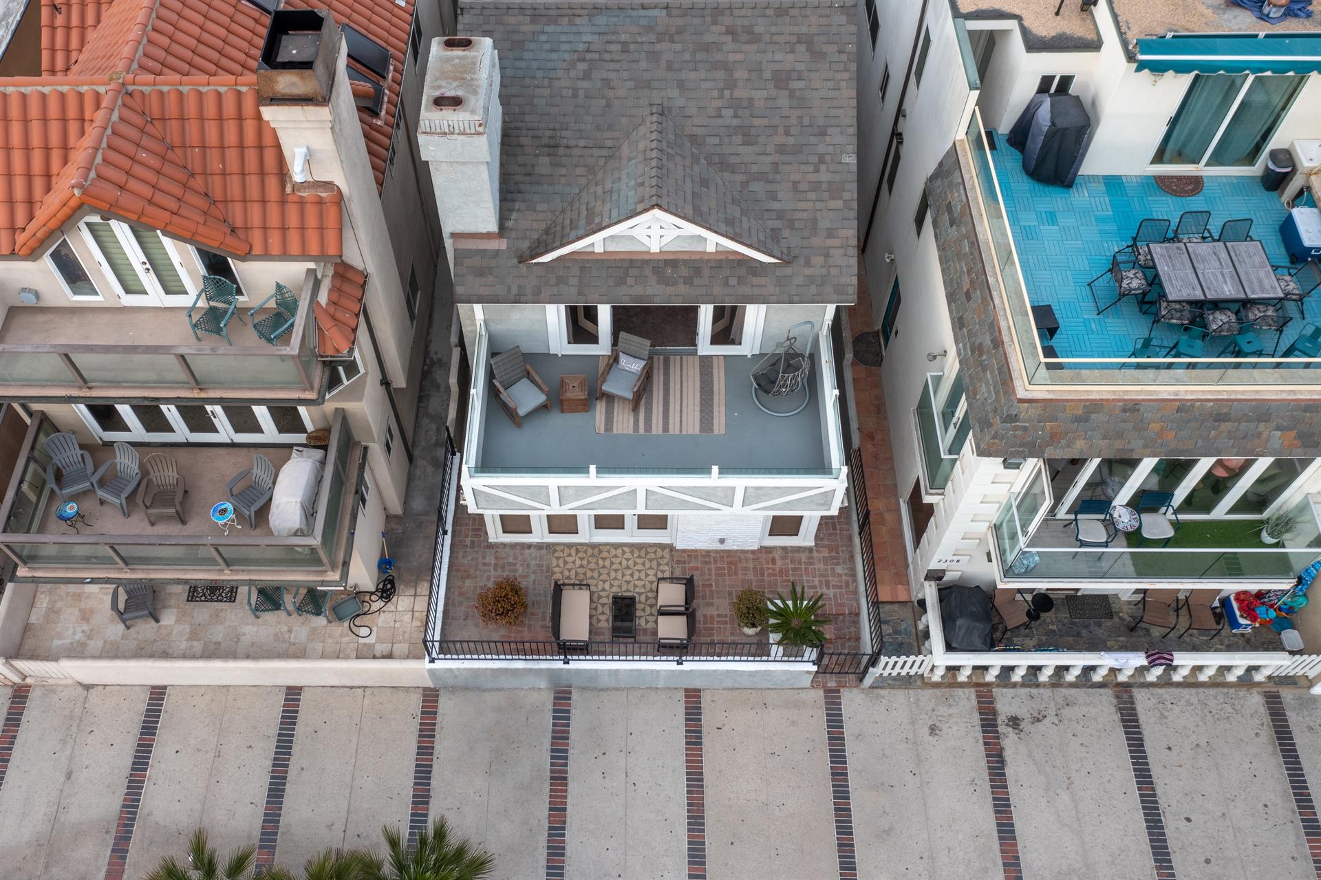 Aerial view above home