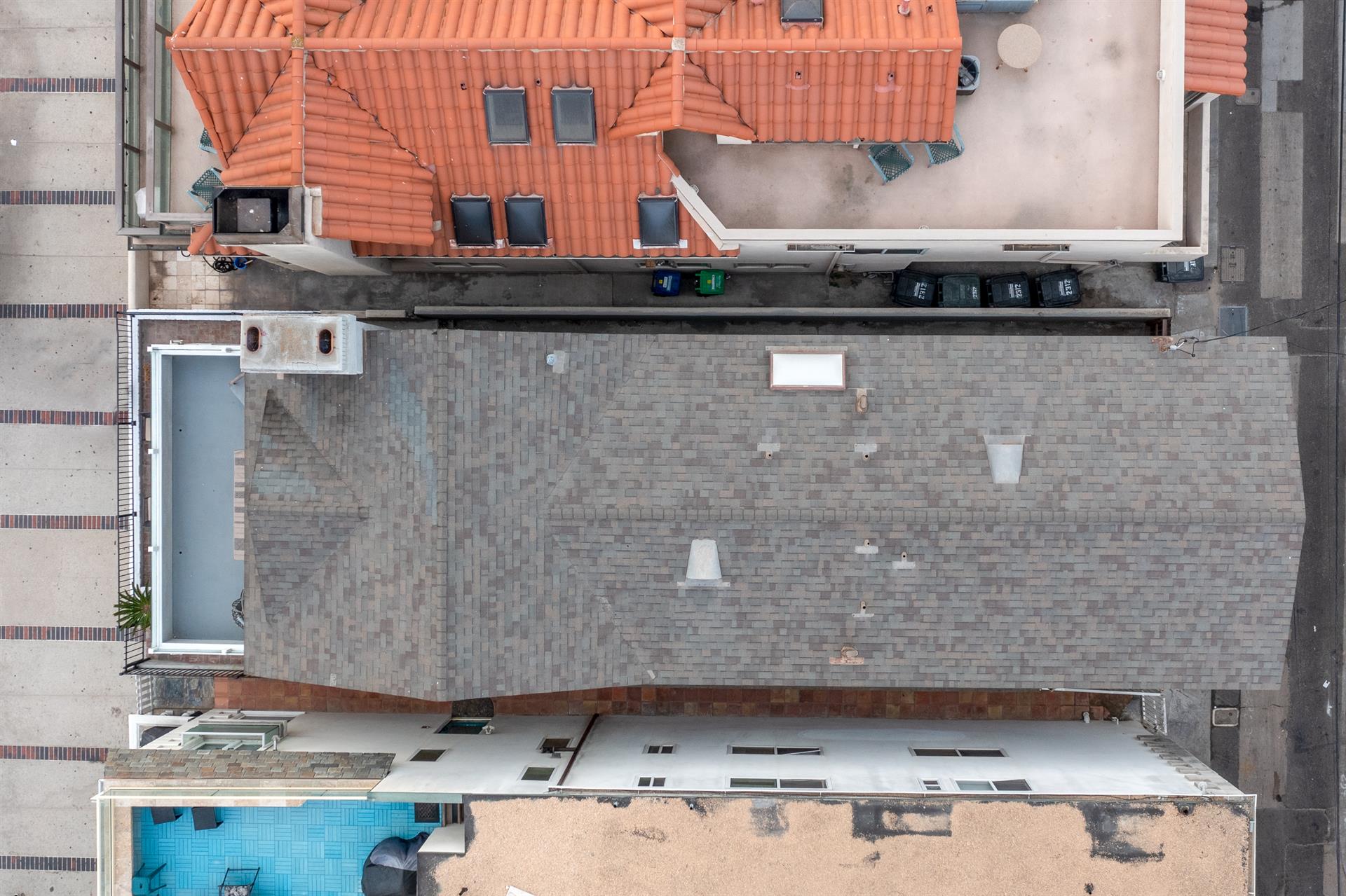 Aerial view above home