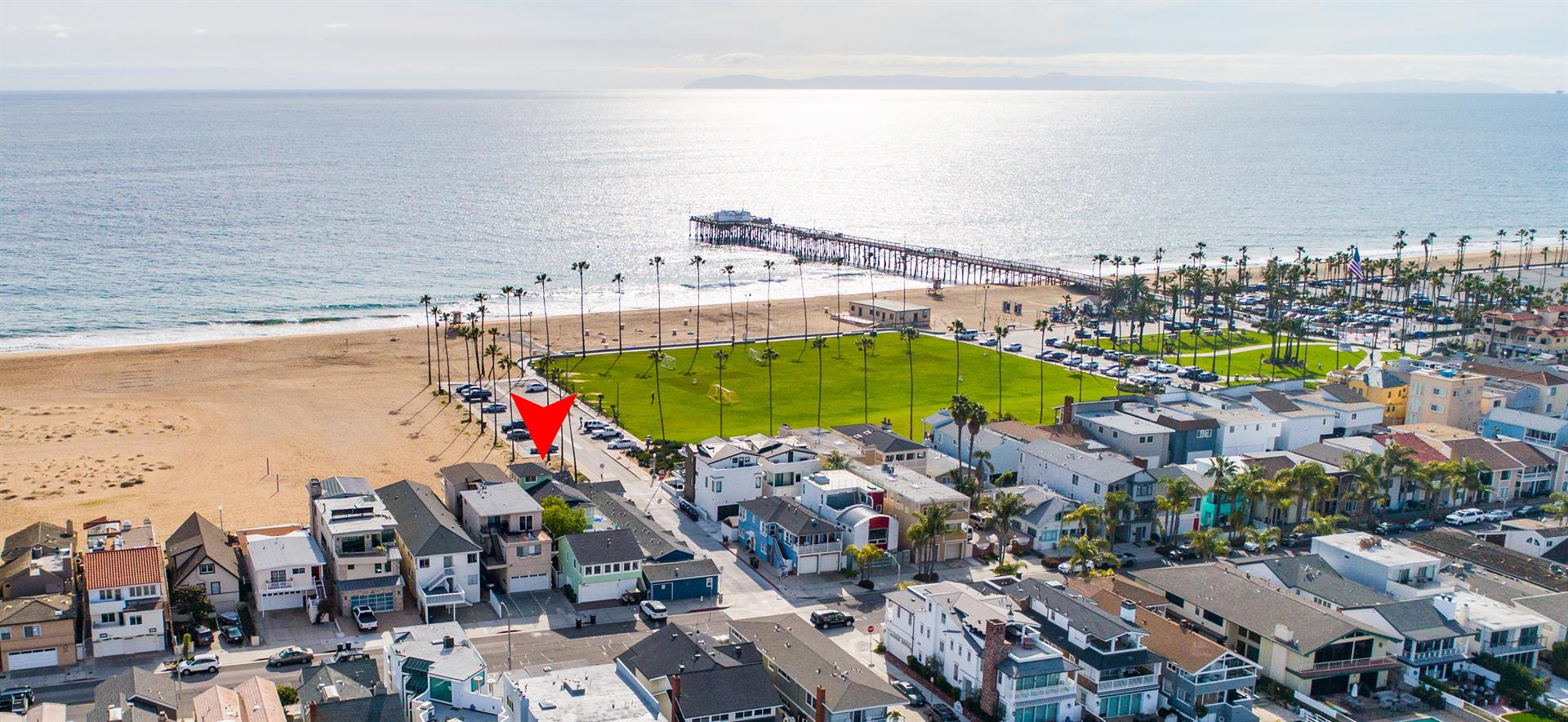 Aerial View of area with home pinpoint