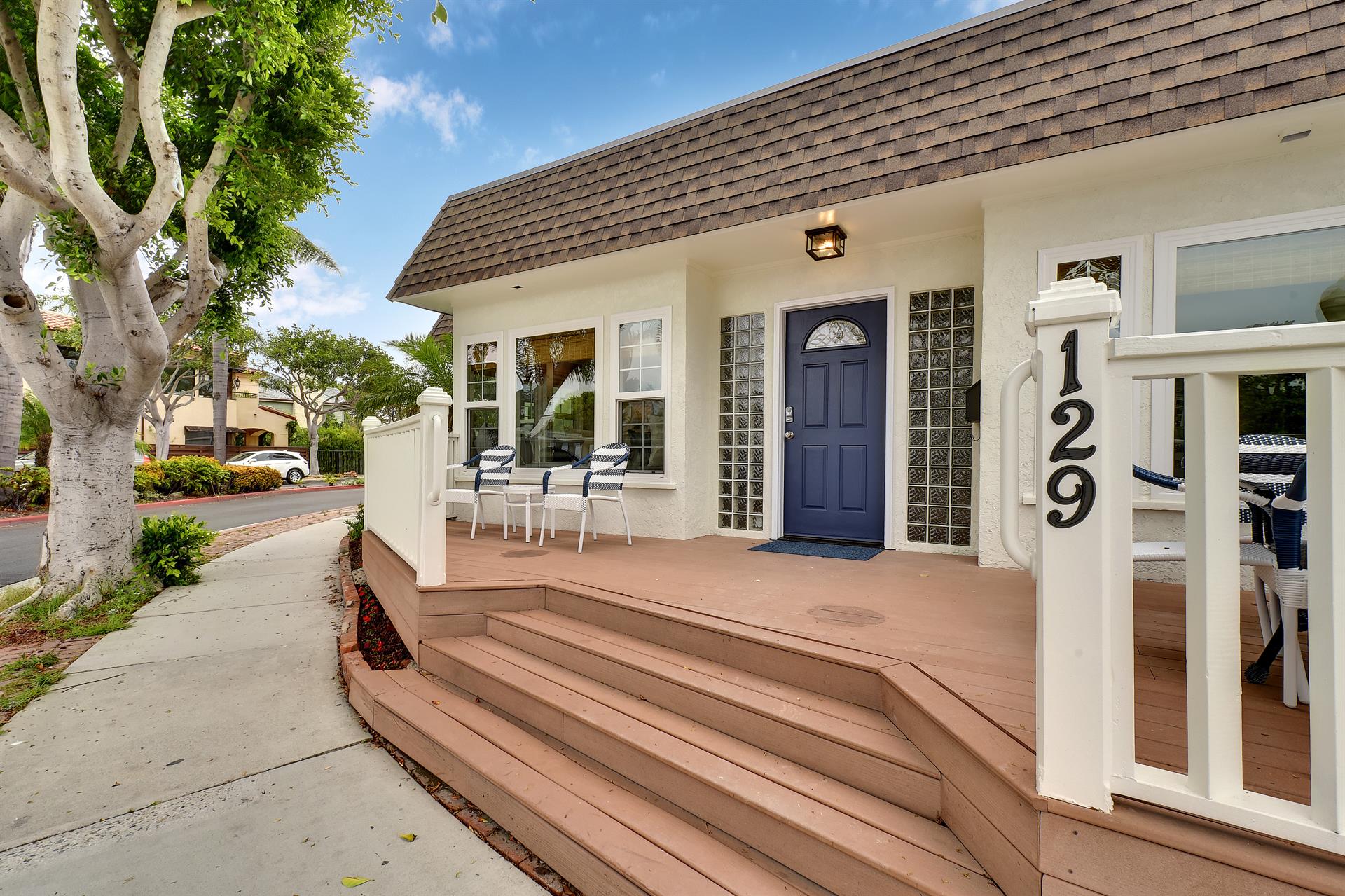 Sidewalk view of home