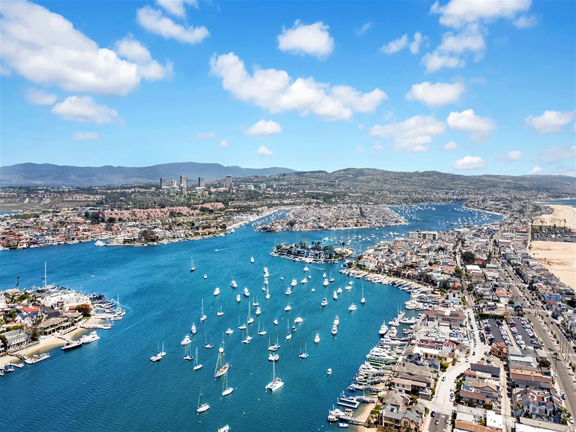 Aerial view of harbor