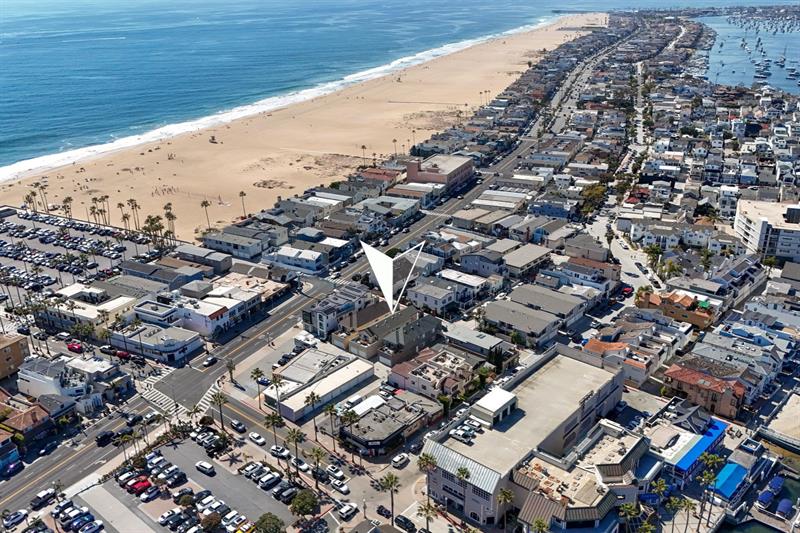 Aerial view of the area with home pin