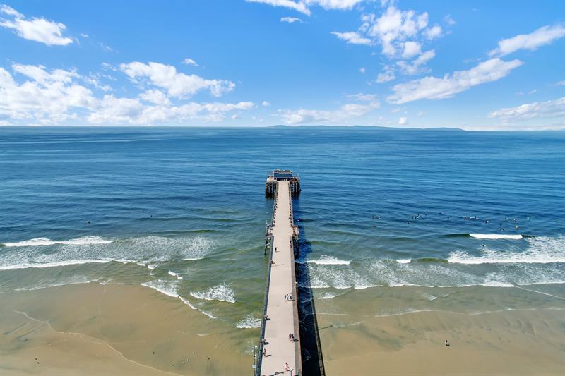 Aerial view of the pier