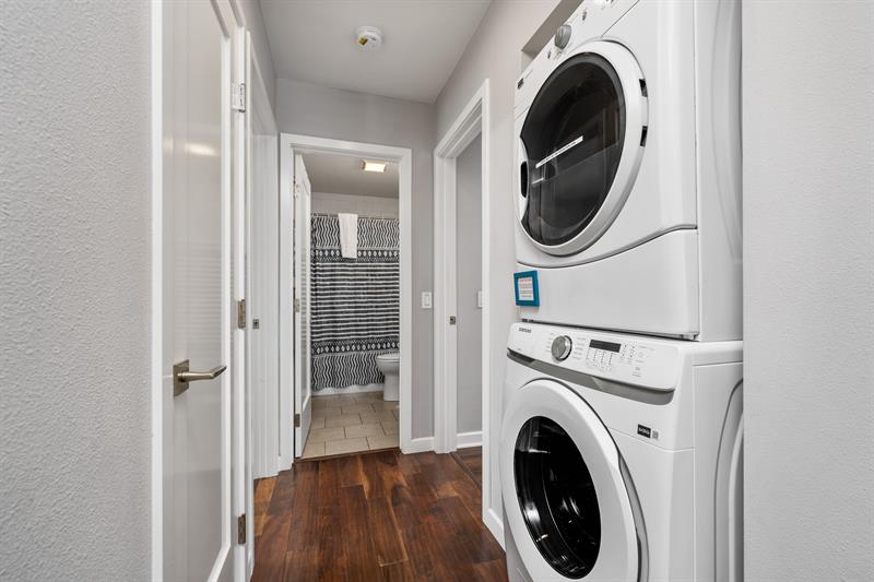 Laundry facilities in hallway