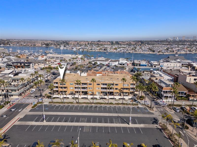 Aerial image of building with unit pinpoint