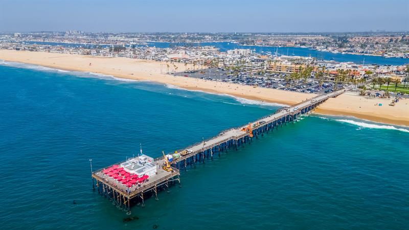 Aerial view of the pier