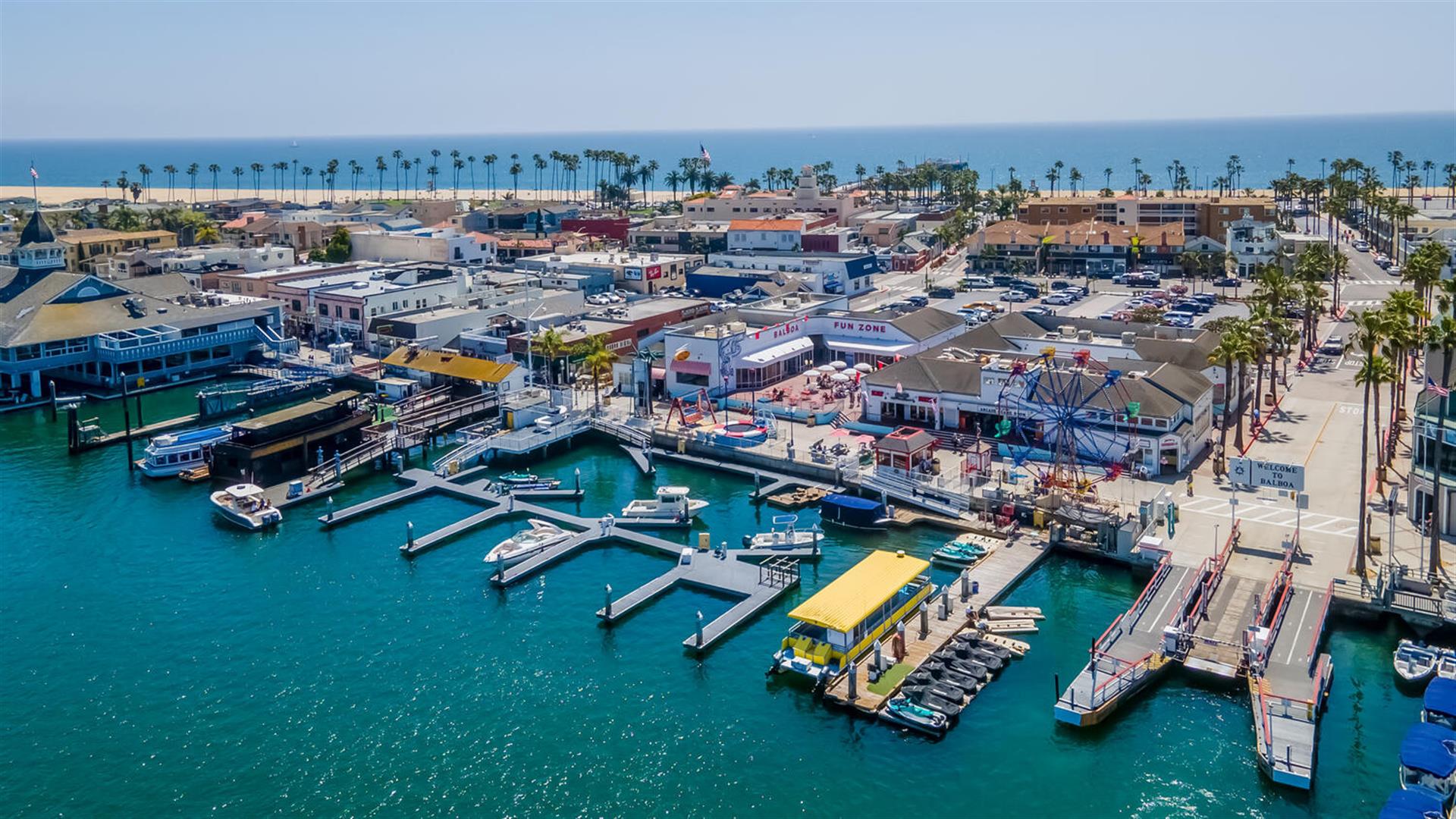 Aerial view of the harbor