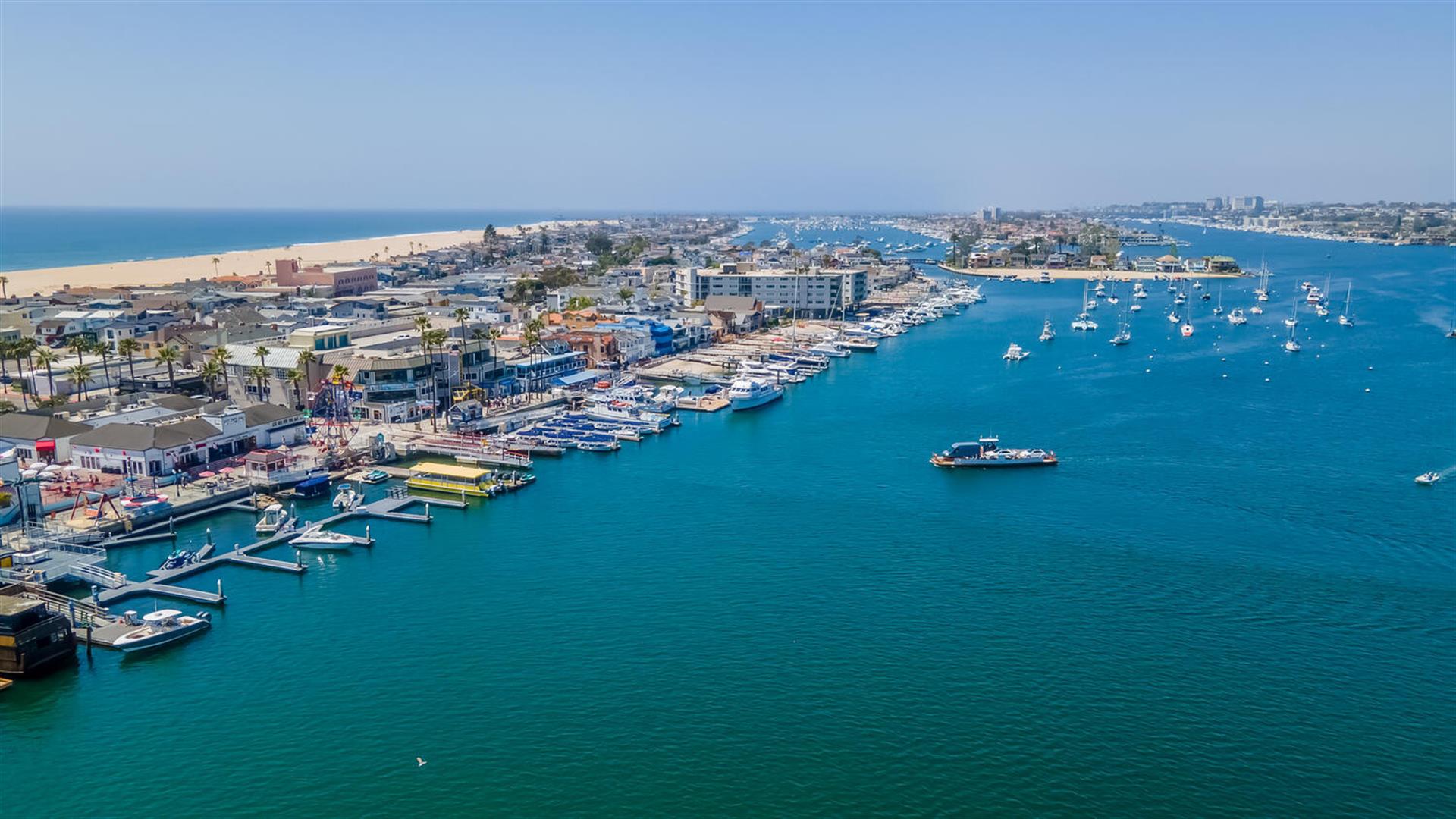 Aerial view of the harbor