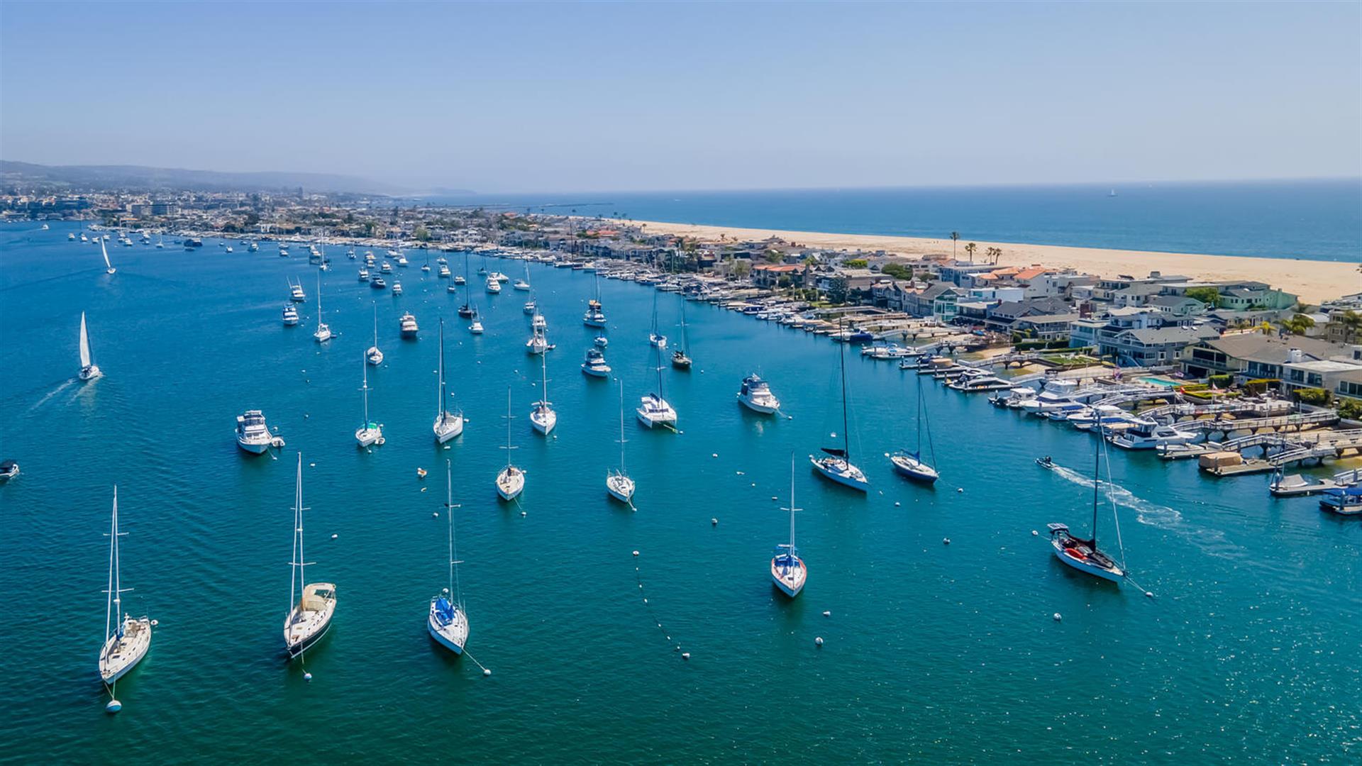 Aerial view of the harbor