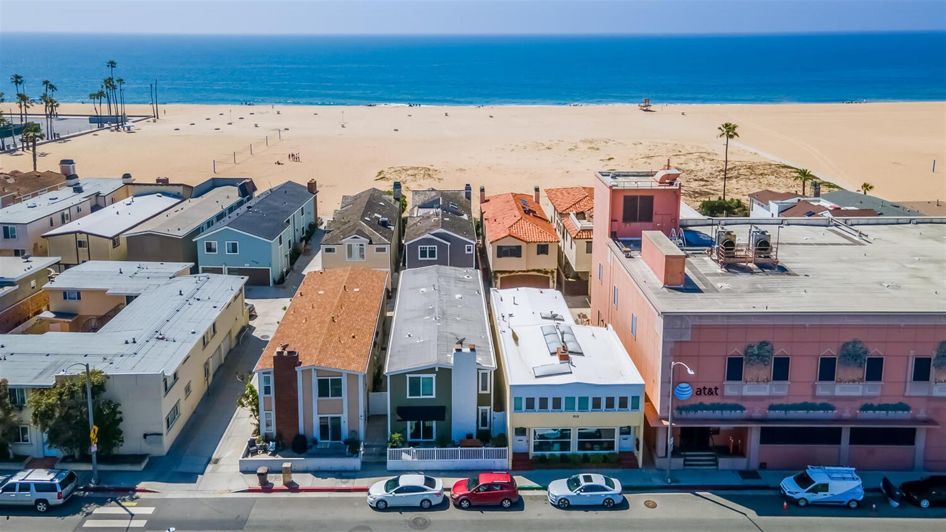 Aerial view of the home  beach