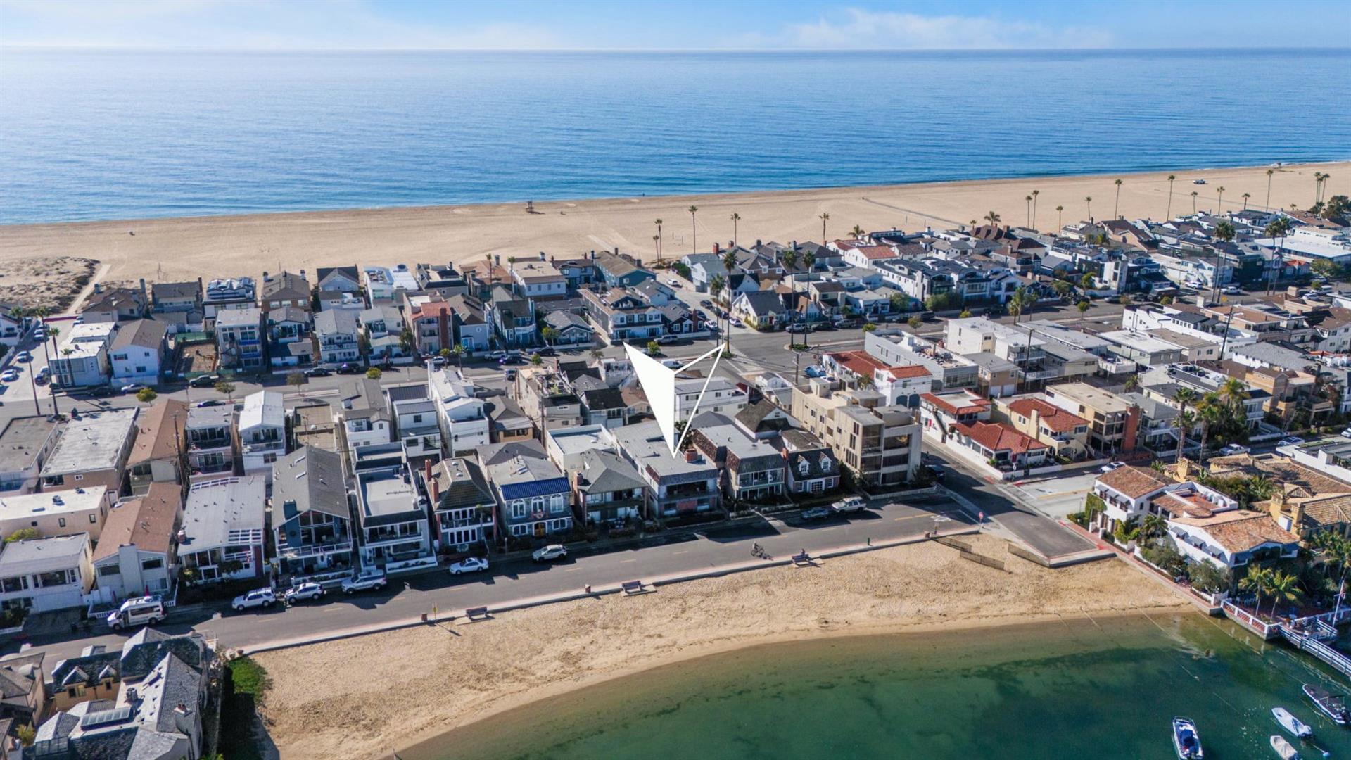 Aerial view with map pinpoint