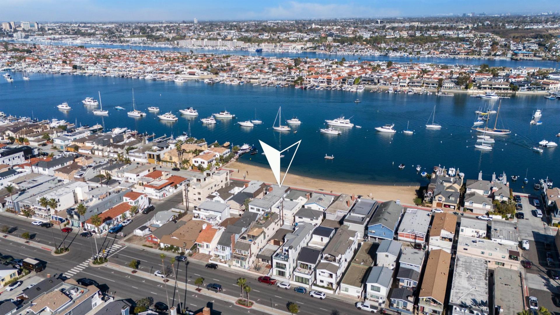 Aerial view with map pinpoint