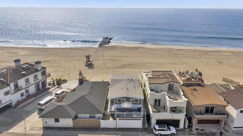 Aerial view of home on the beach