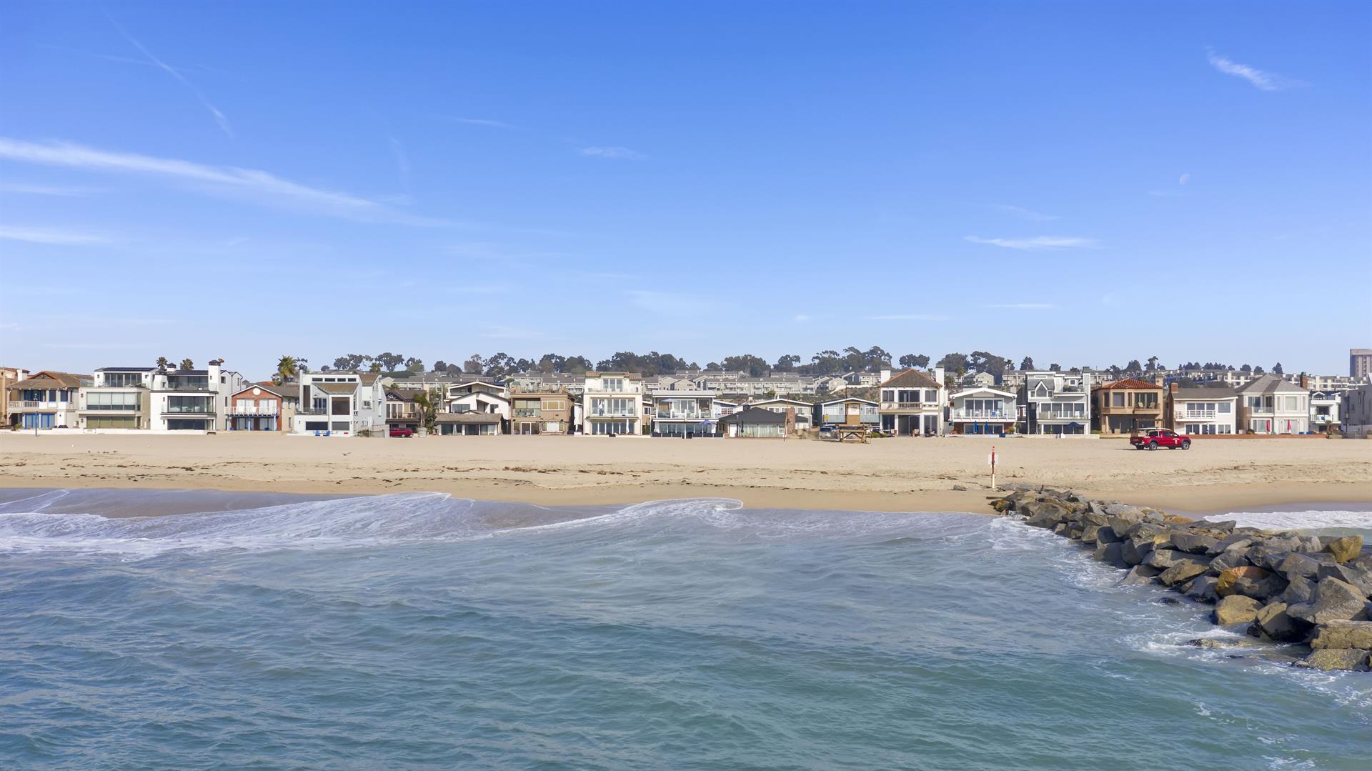 Aerial view from the ocean