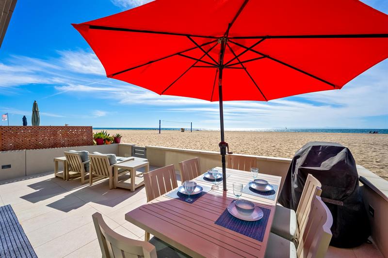 Patio seating and view