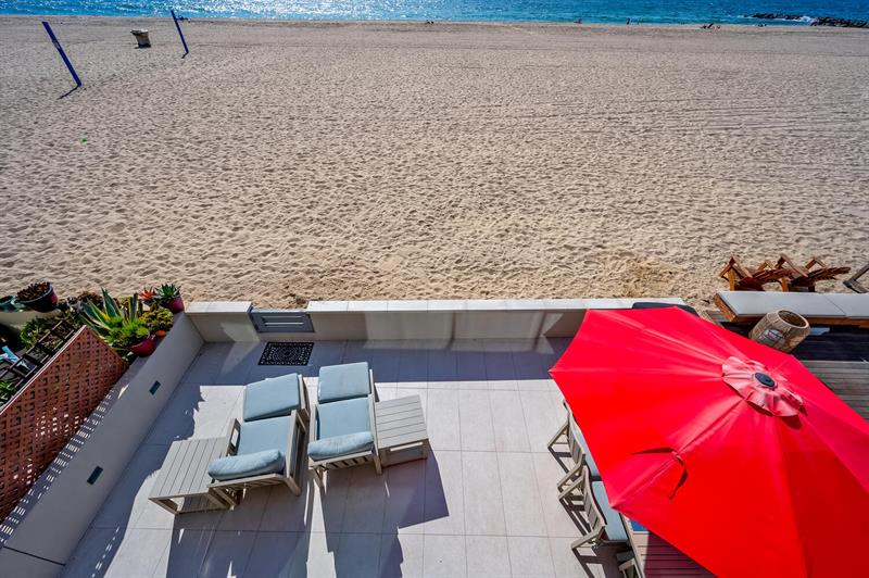 View of patio from private deck