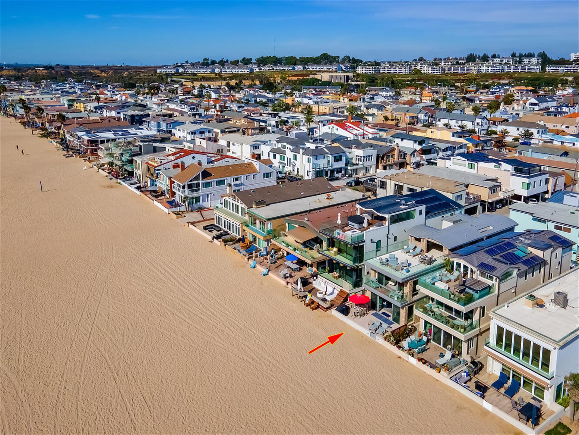 Aerial view of area with home location pinpoint