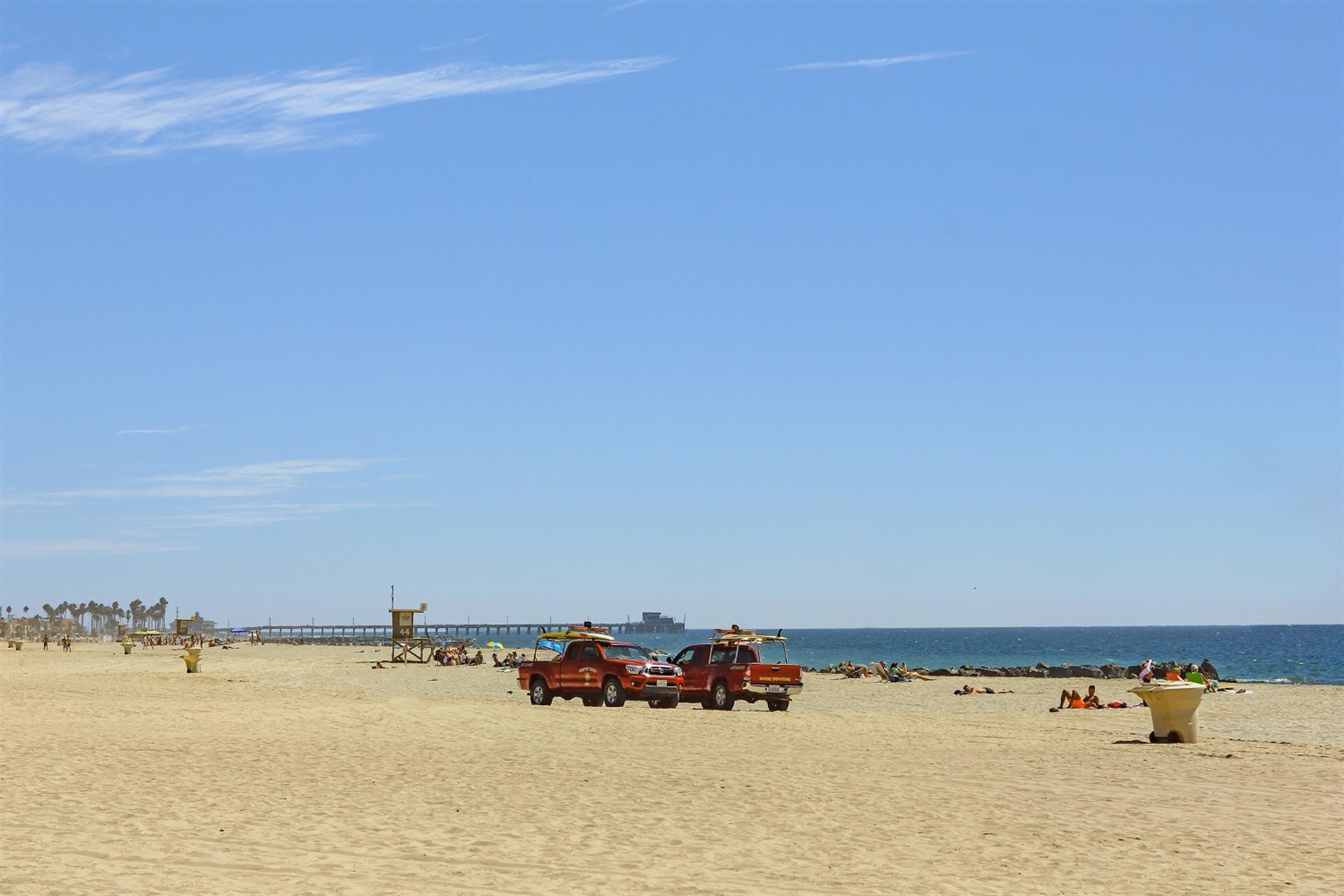 Lifeguard vehicles on the sand