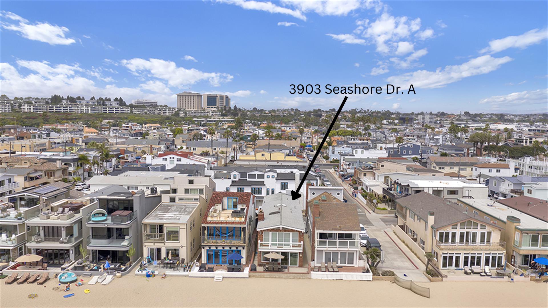 Aerial view of area with home location