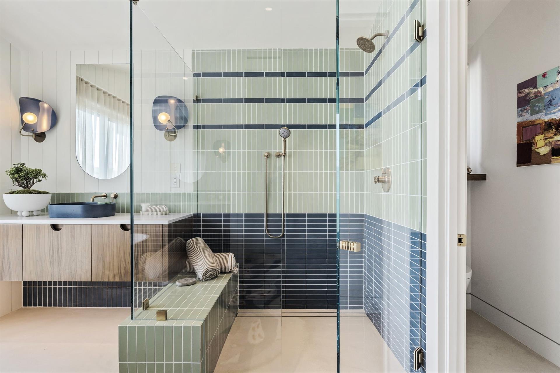 Master full bathroom walk in shower