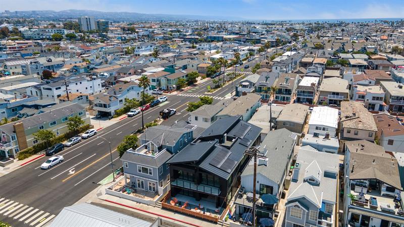 Aerial of front of home
