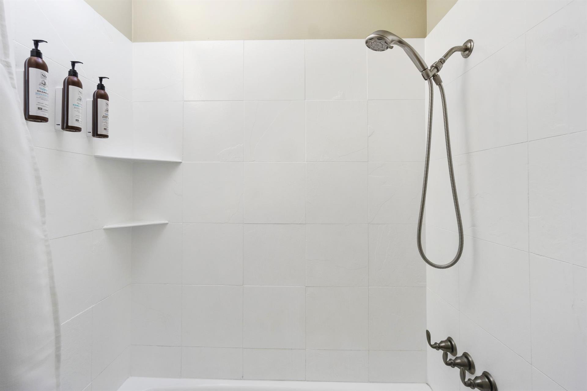 Private shower and tub off the master bedroom