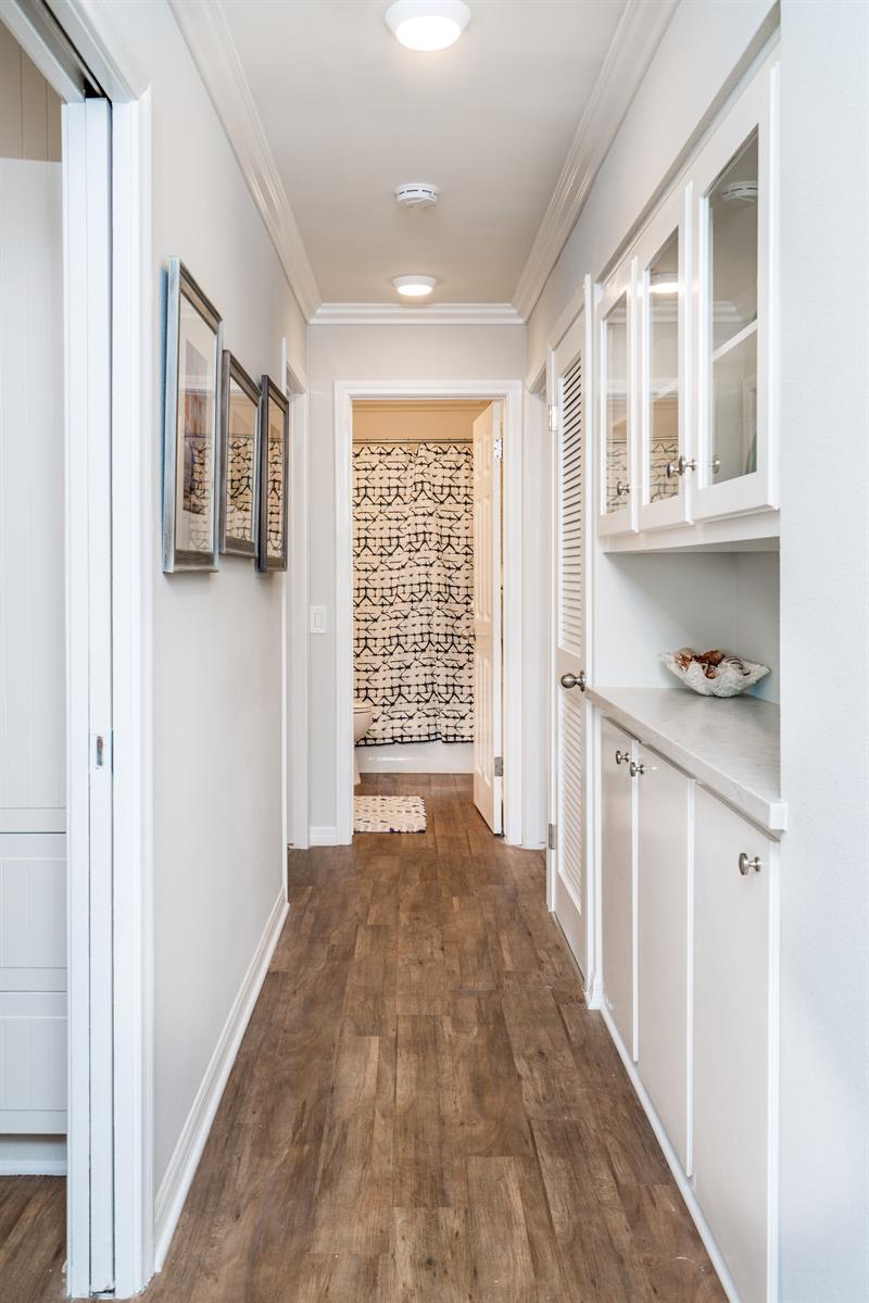 Hallway to bathroom