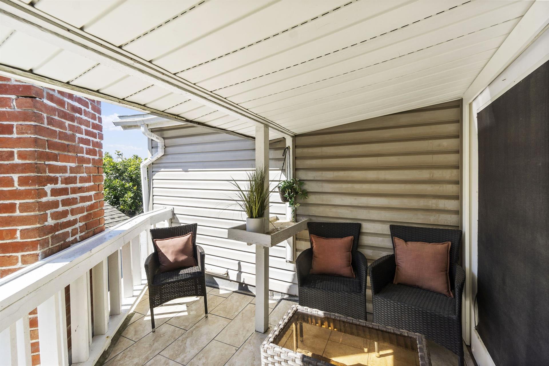 Upstairs patio off the hallway