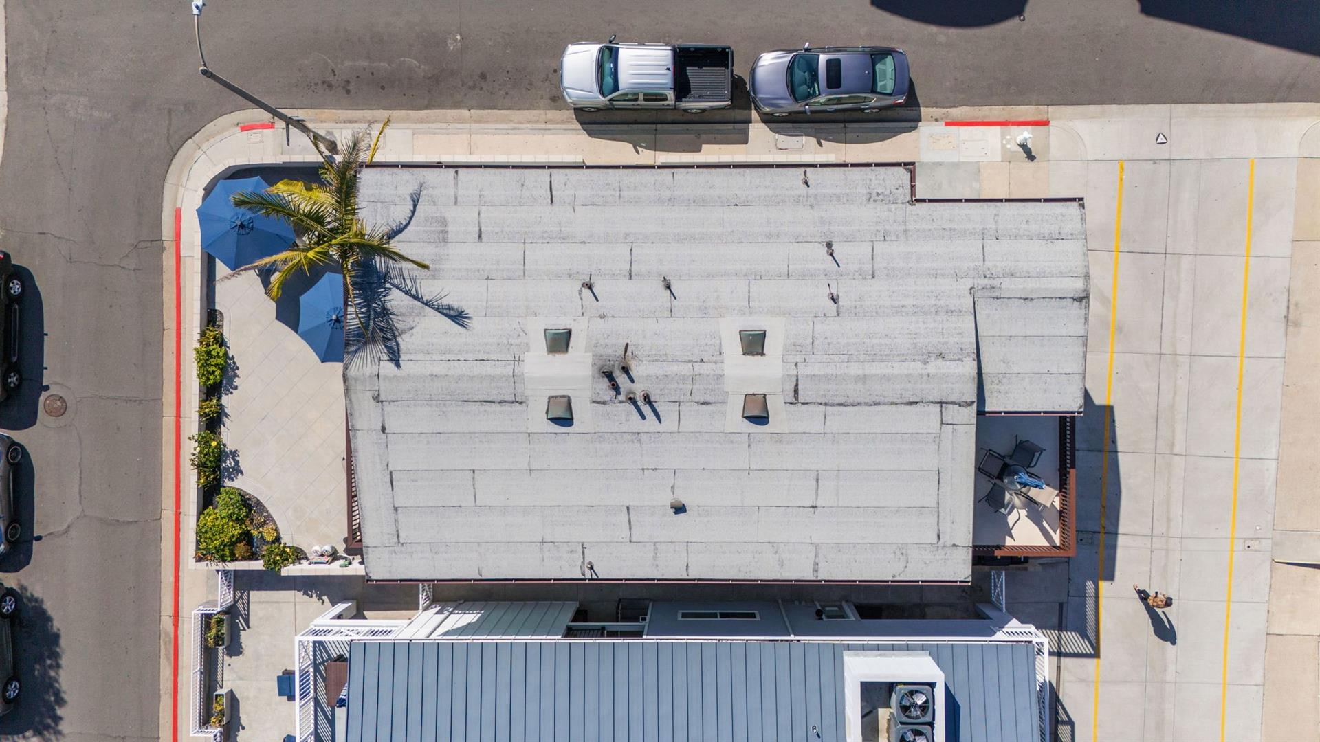 Aerial view above home