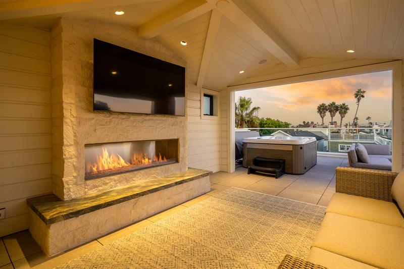 Main rooftop deck at sunset