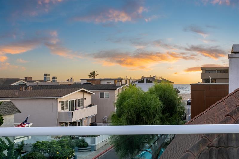 View from main rooftop deck at sunset