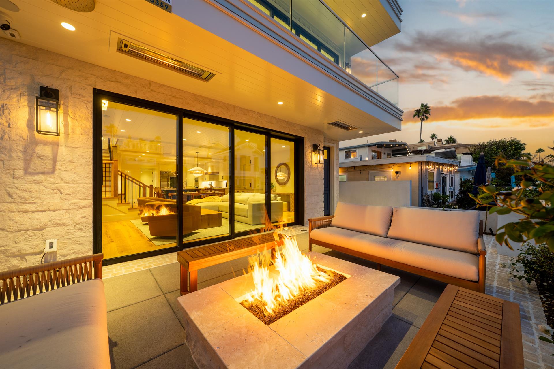 Entertainment patio at sunset