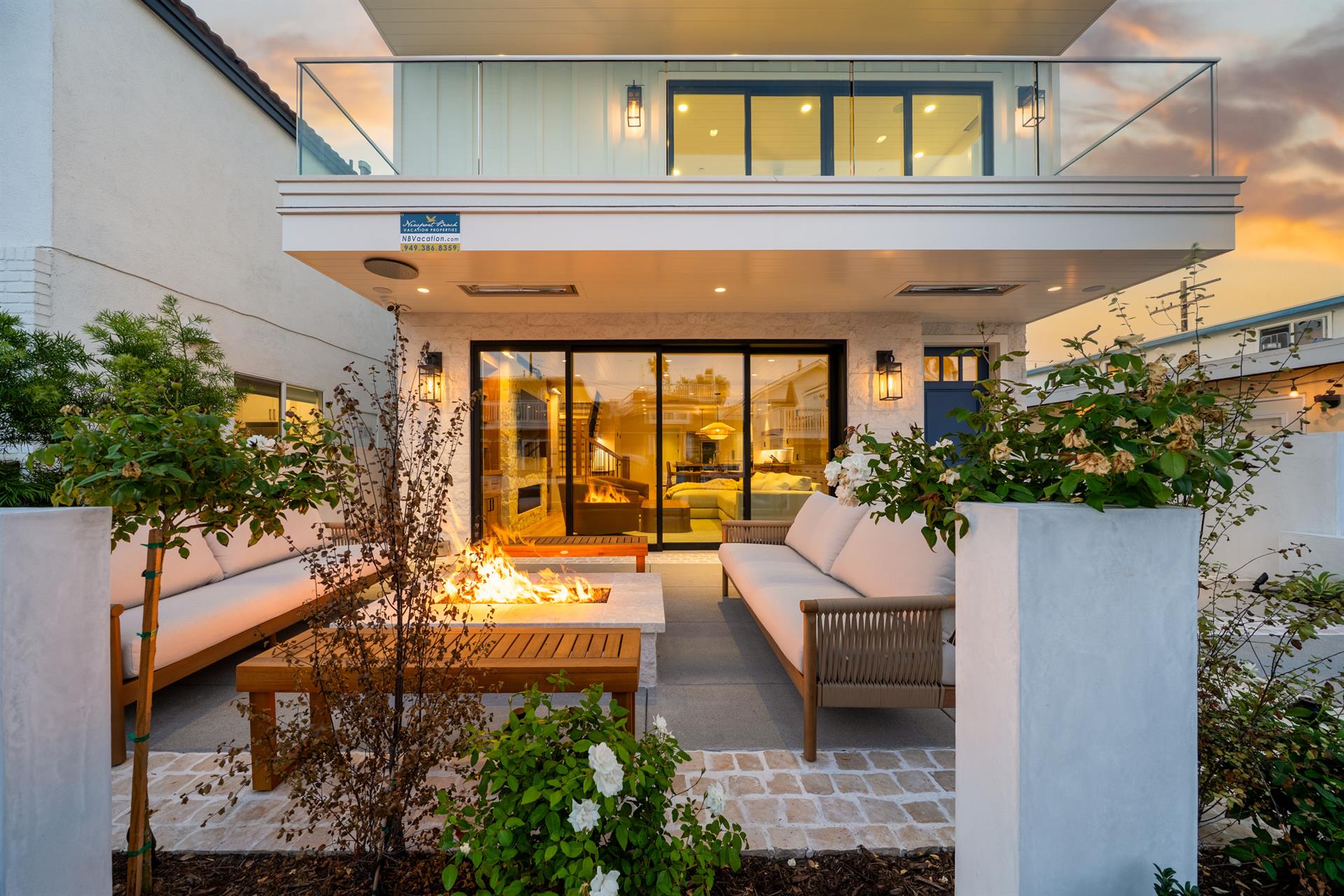 Exterior view at sunset