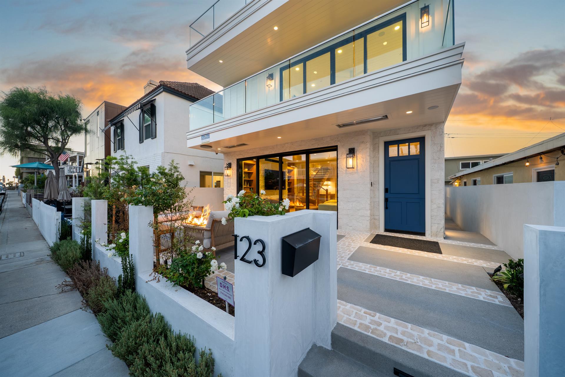 Exterior view at sunset