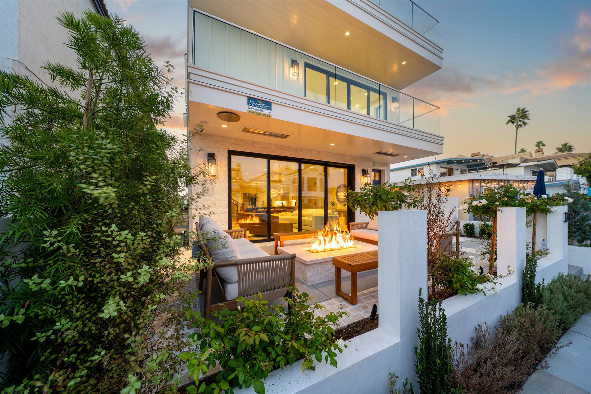 Exterior view at sunset