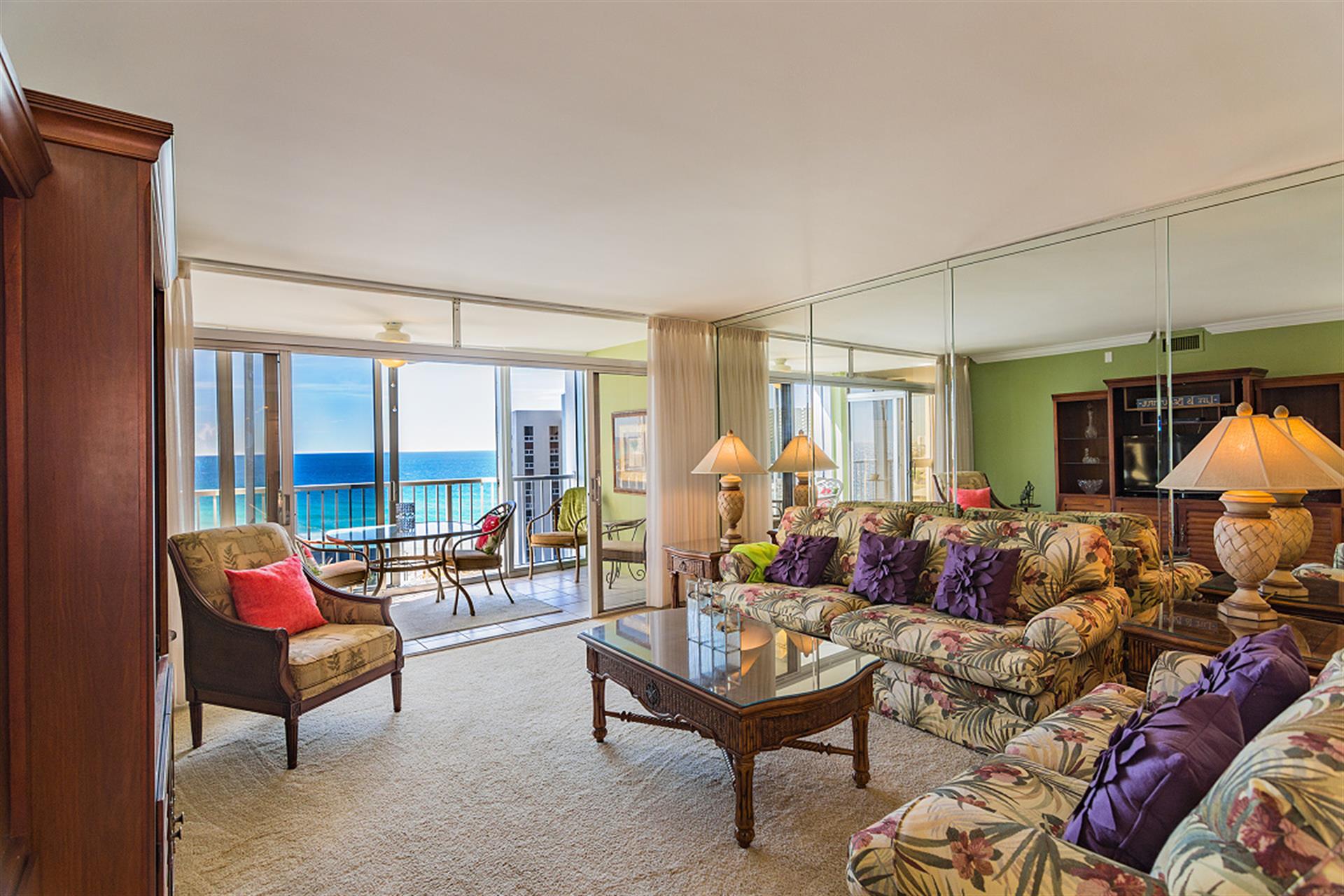 Living room to open balcony