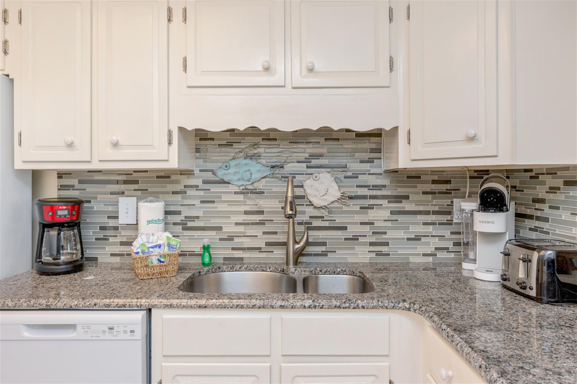 Kitchen with granite countertops